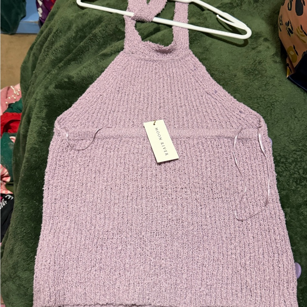 Moon River L NWT Purple Top with Colorful Buttons - Picture 2 of 2